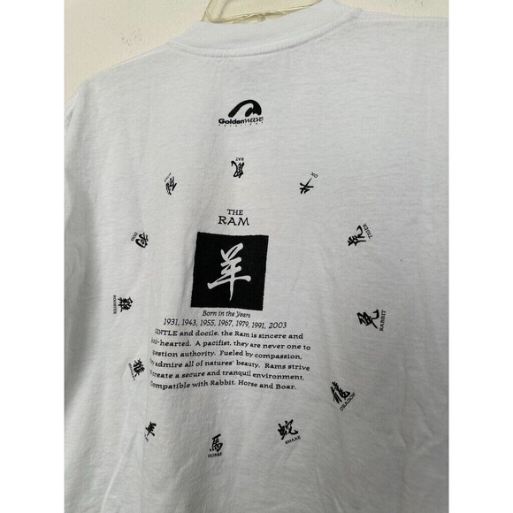 Vintage Q-Tees of California Year of Ox Zodiac Sign Boxy T-Shirt White Men Large - Picture 7 of 8